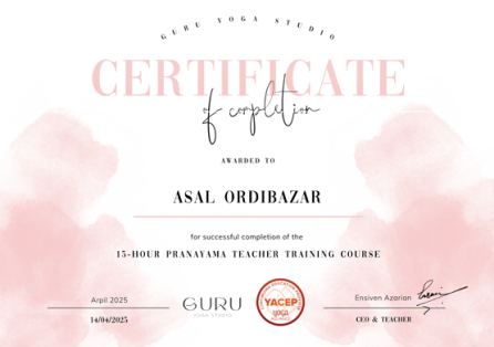 asal ordi certificate